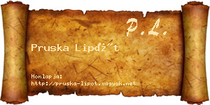 Pruska Lipót névjegykártya